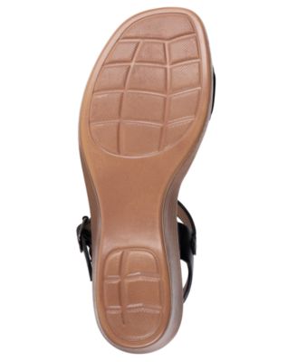 Women's Nava Hardware Round Toe Wedge Sandals