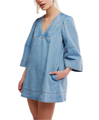 Women's Goldie Balloon-Sleeve V-Neck Dress