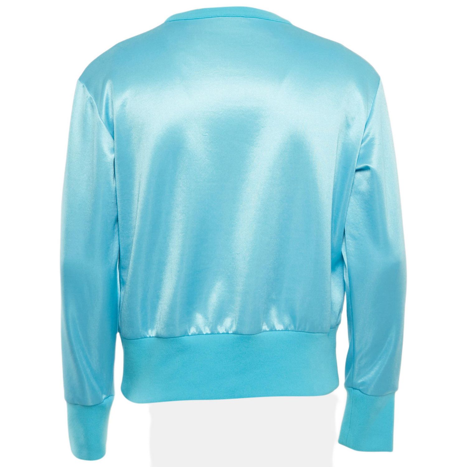 Men's Blue Logo Embroidered Jersey Sweatshirt
