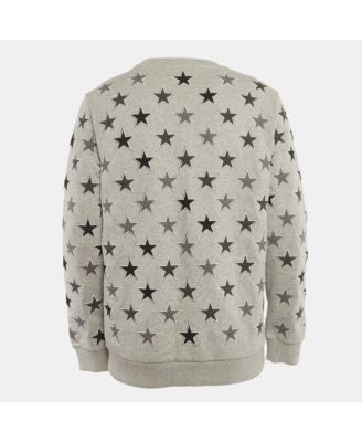 Men's Grey Star Embroidery Cotton Sweatshirt