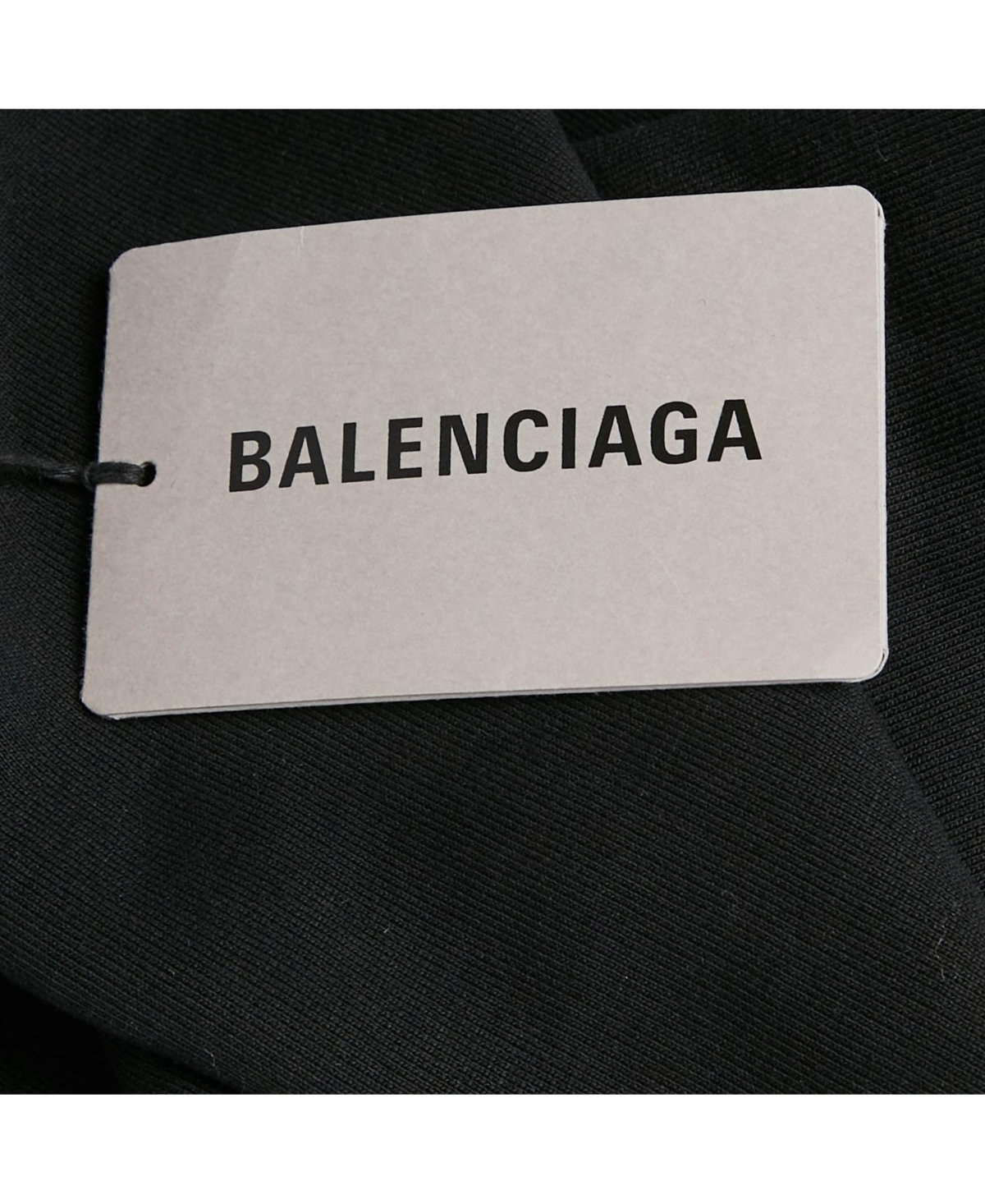Pre-Owned Balenciaga Men's Black Logo Print Cotton Oversize Hoodie