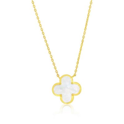 Sterling Silver, Mother of Pearl Clover Necklace