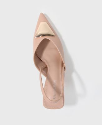 Women's Cielo Slingback Pumps with Gold-ToneTrapezoid Accent