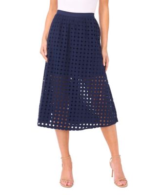 Women's Circle Eyelet Midi Skirt