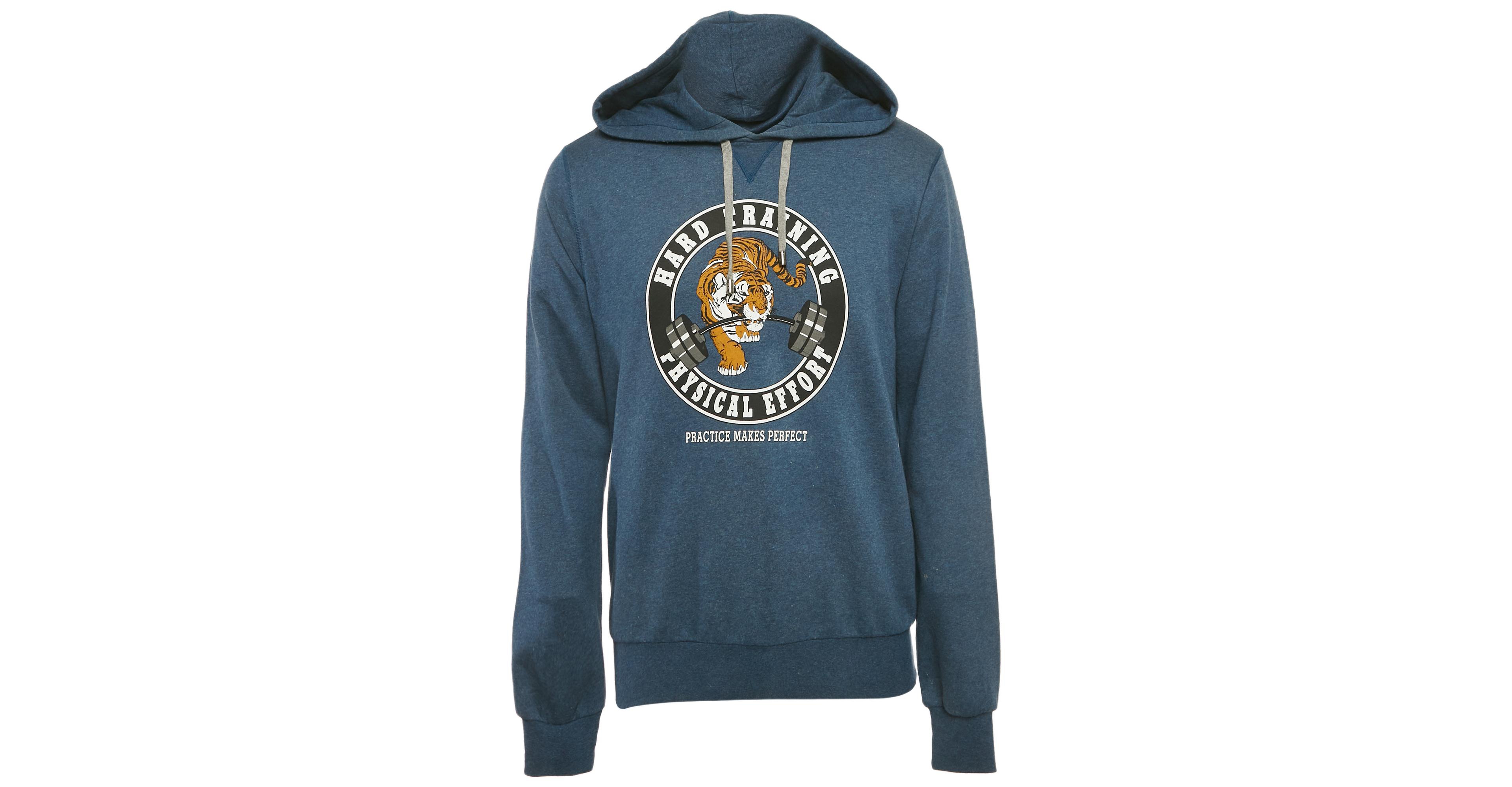 Pre-Owned Dolce & Gabbana Men's Blue Tiger Print Cotton Hoodie