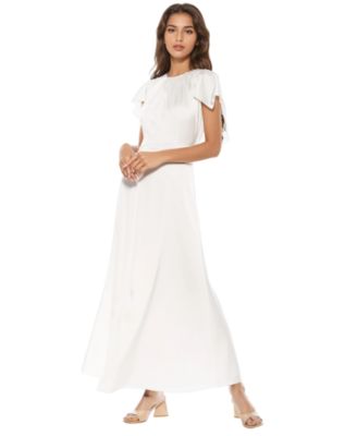 Women's Danica Crewneck Flutter Sleeve Cap Midi Dress