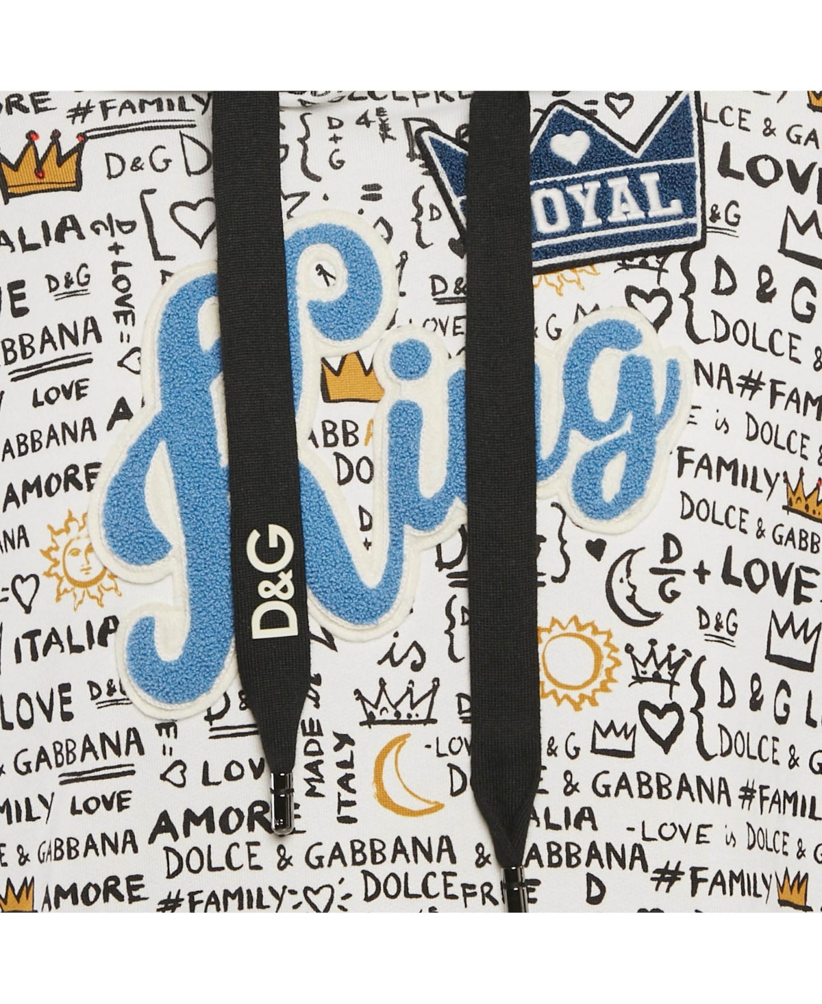 Pre-Owned Dolce & Gabbana Men's White Graffiti Print Jersey Cotton Knit Sweatshirt