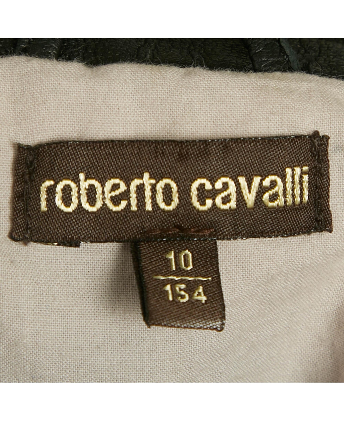 Pre-Owned Roberto Cavalli Men's Black Leather Zip Up