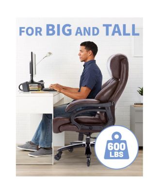 600LBS Heavy Duty Office Chair, Big & Tall, High Back Executive Desk Chair with Pocket Spring Cushion