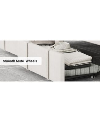  Upholstered Platform Bed Frame with Diamond Button Tufted Headboard &acirc;€“ 2 Spacious Storage Drawers &acirc;€“ Bedroom - Full