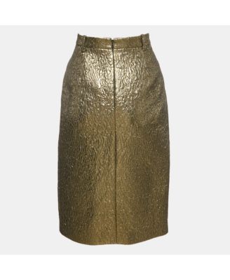Women's Metallic Textured Lam&eacute Pencil Skirt