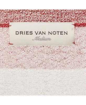 Women's Red/grey Striped Lurex Knit Oversized T-Shirt