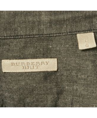 Men's Brit Dark Grey Cotton Blend Button Front Shirt