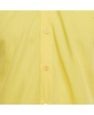 Men's Yellow Cotton Short Sleeve Shirt