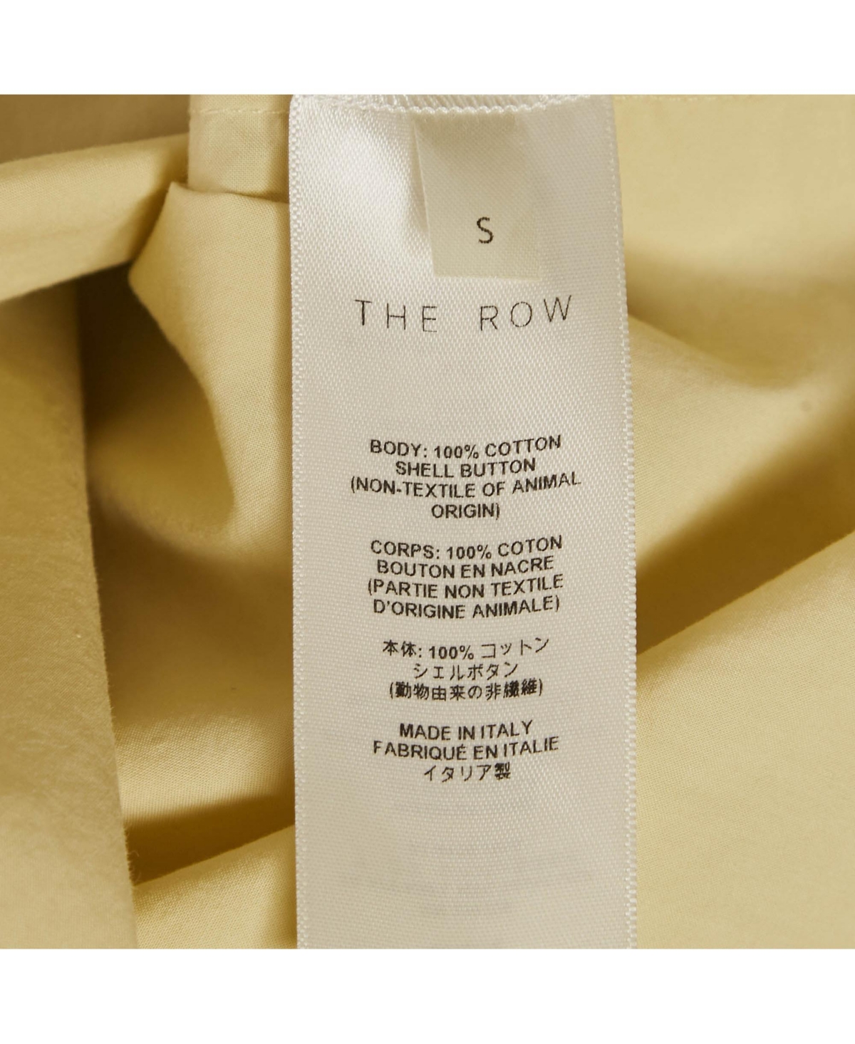 Pre-Owned The Row Men's Yellow Cotton Elijas Camp Collar Shirt