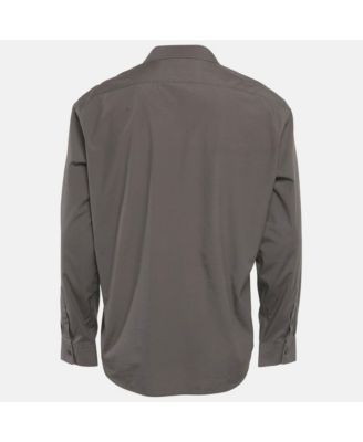 Men's Grey Cotton Long Sleeve Shirt