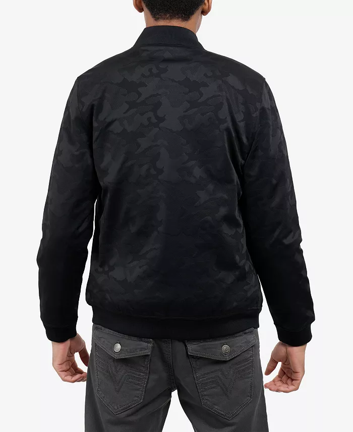 Men's Jacquarded Camouflage Bomber Jacket - thumbnail 2