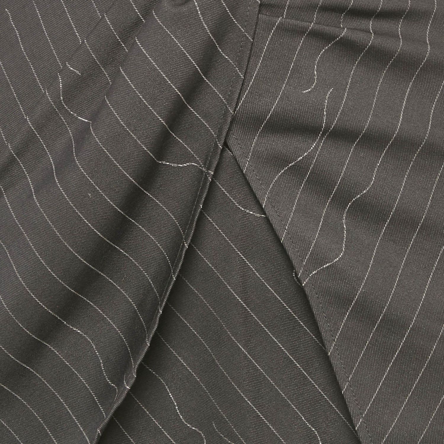 Women's Grey Pinstripe Layered Mini Skirt