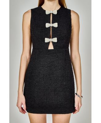 Women's Pearl Bow Mini Dress