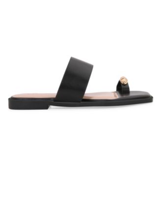 Women's Kamila Gold-Tone Toe-Loop Slide Sandals