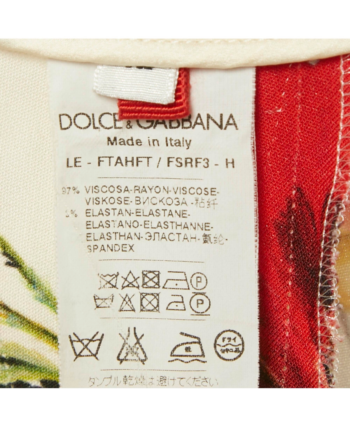 Pre-Owned Dolce & Gabbana Women's White Floral Print Crepe Trousers