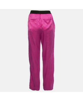 Women's Pink Logo Band Silk Pj Pants