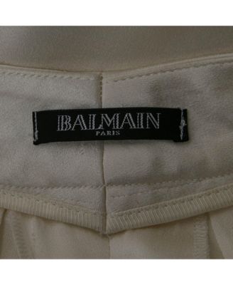 Women's White Satin Flared High Rise Trousers