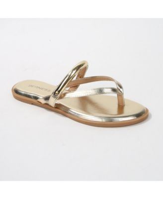 women's  Kara Metal Ring Thong Sandals