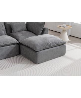 Cloud Couch Oversized Modular Sectional Sofa, 3-Seat with Ottoman