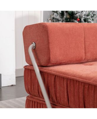  Orange Folding Sofa, Futon Sleeper Chair, Convertible Chair & Mattress