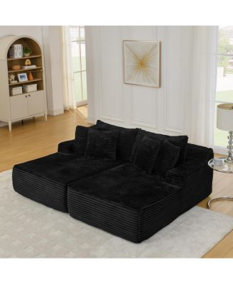 velvet two-seater lazy sofa, No Assembly Required