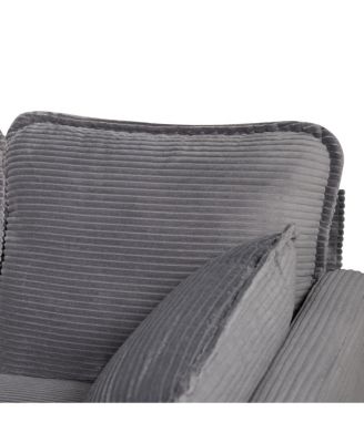 Streamdale 48" Corduroy Loveseat Couch with Cushions & Side Storage