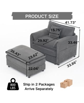 Oversized Recliner Chair with Ottoman, DIY Combination