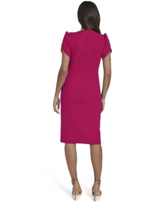 Women's Scuba Crepe Crew Neck Bodycon Dress