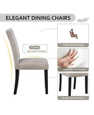 5-Piece Dining Set with Concrete-Effect Melamine Tabletop, Modern Wooden Dining Table Set, Gray&Black