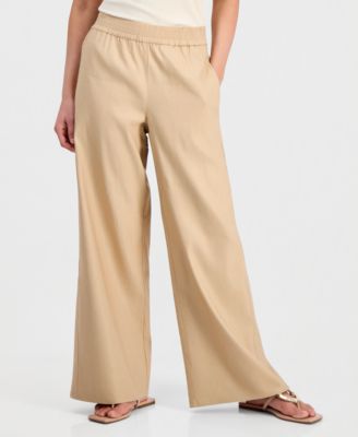 Petite High-Rise Pull-On Wide-Leg Pants
