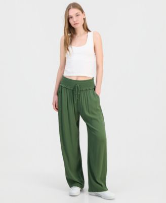 Juniors' Smocked-Waist Soft Pants