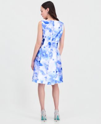 Petite Printed Sleeveless A-Line Dress