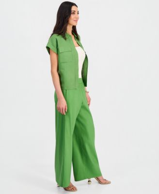 Petite High-Rise Pull-On Wide-Leg Pants