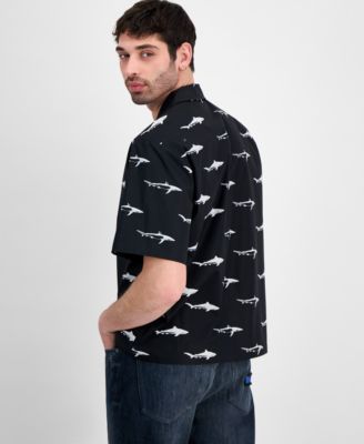 HUGO by Men's Eligino Shark Print Short-Sleeve Shirt