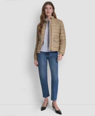 Women's Packable Moto Collar Short Coat