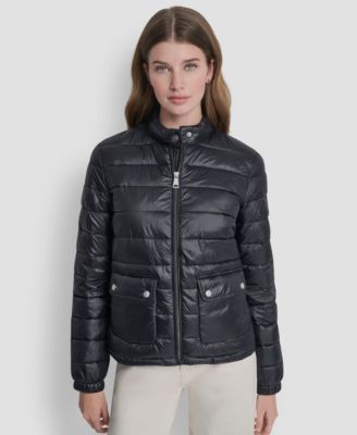 Women's Packable Moto Collar Short Coat