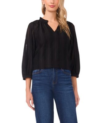 Women's Raglan Peasant Sleeve V-Neck Blouse
