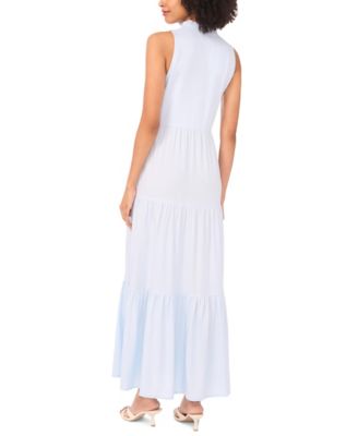 Women's Split-Neck Sleeveless Maxi Dress
