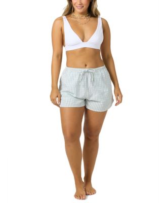 Juniors' Millie Kick Elastic Waistband Flare Hem Shorts