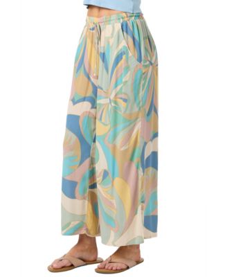 Juniors' Rosalie Elastic Waistband Butterfly Printed Pants