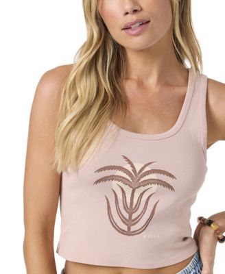 Juniors' Palm Sun Scoop Neck Tank Top