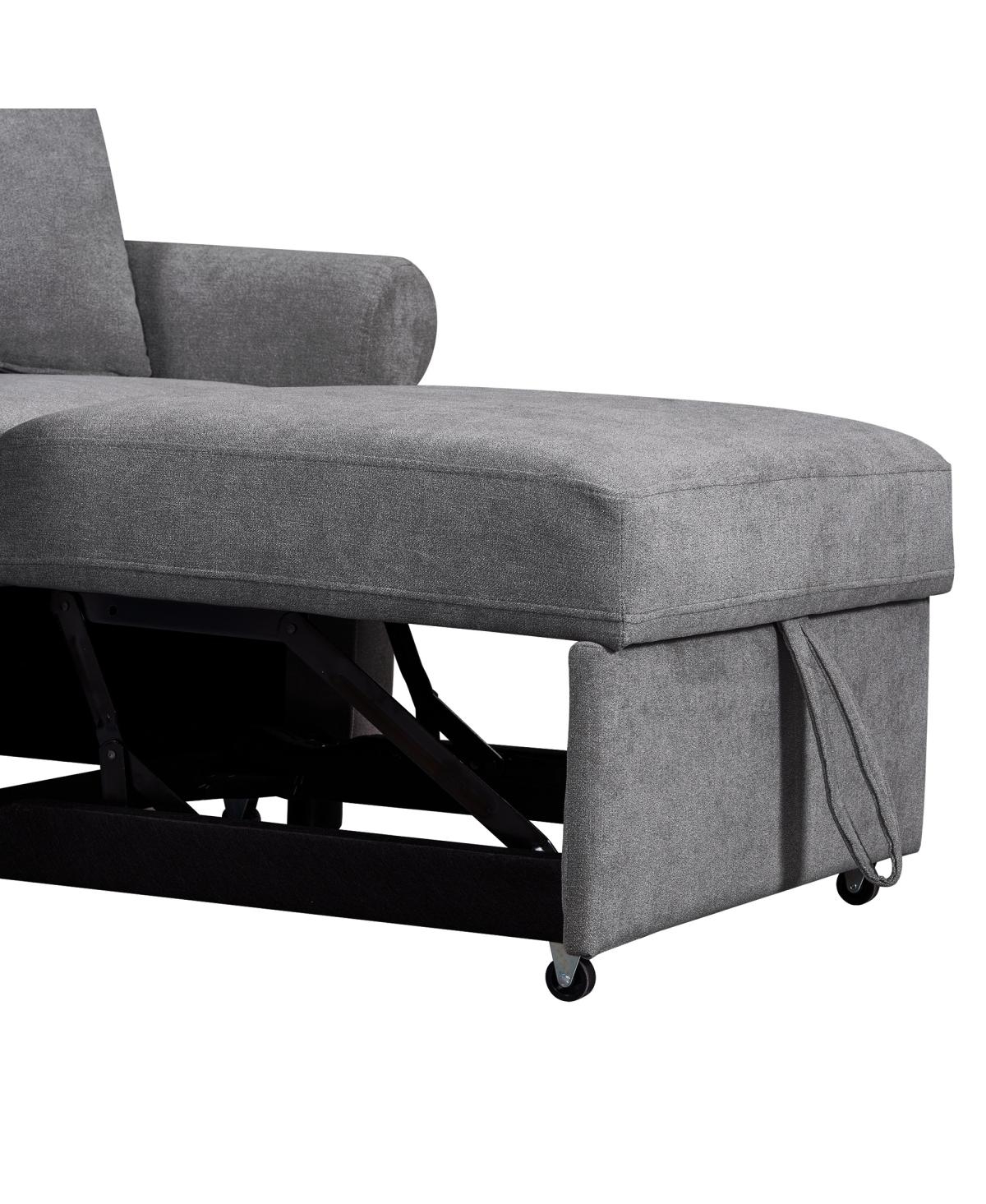 Streamdale Furniture Chenille Convertible Sleeper Chair with Adjustable Backrest