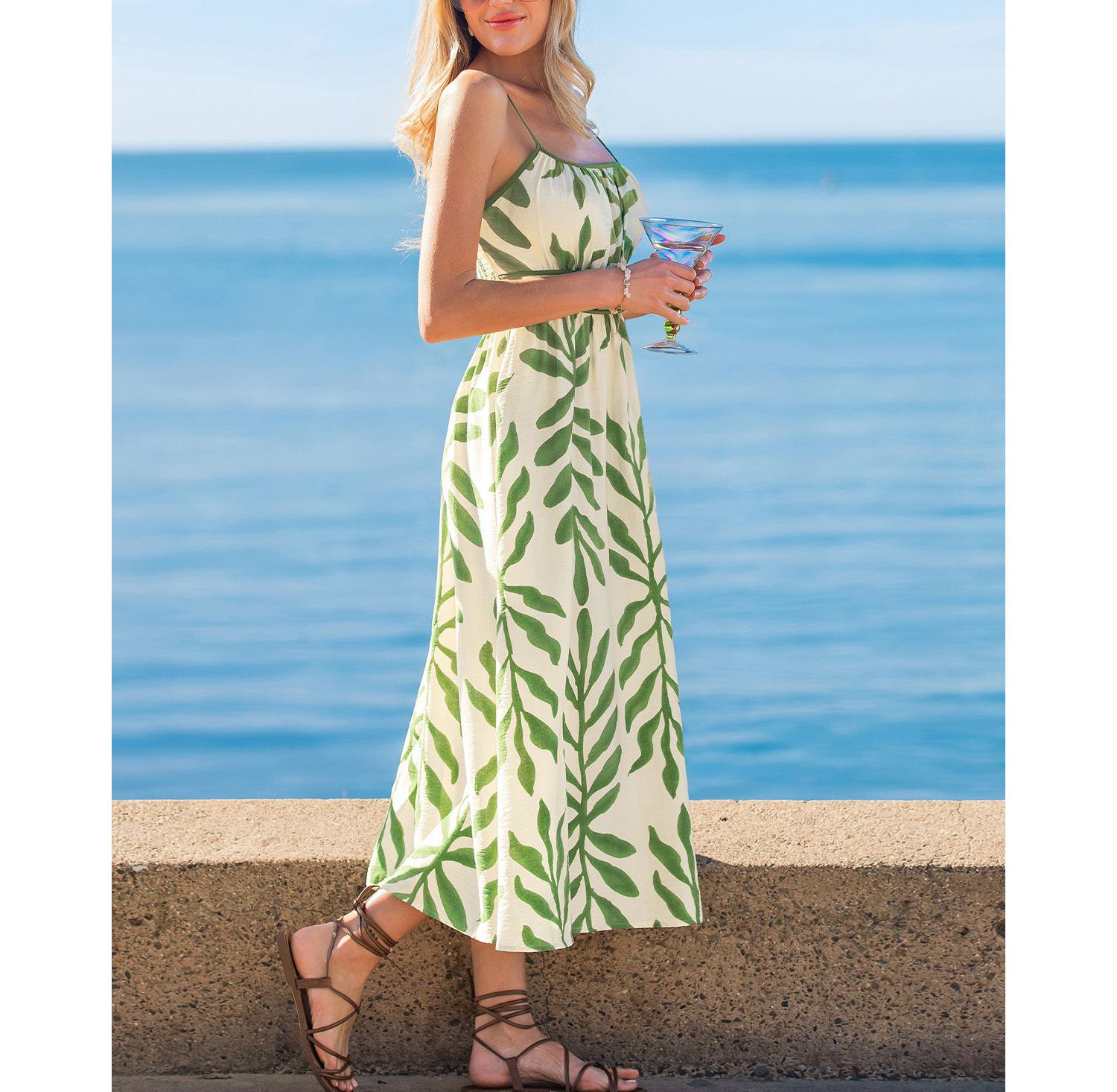 Women's Soft Sunshine Tropical Midi Beach Dress