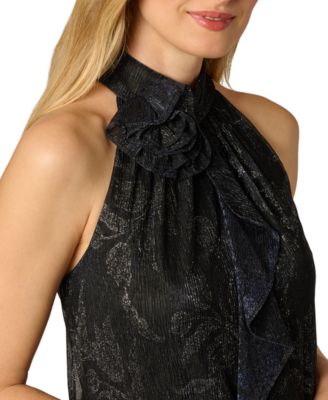 Women's 3D Floral Halter Dress